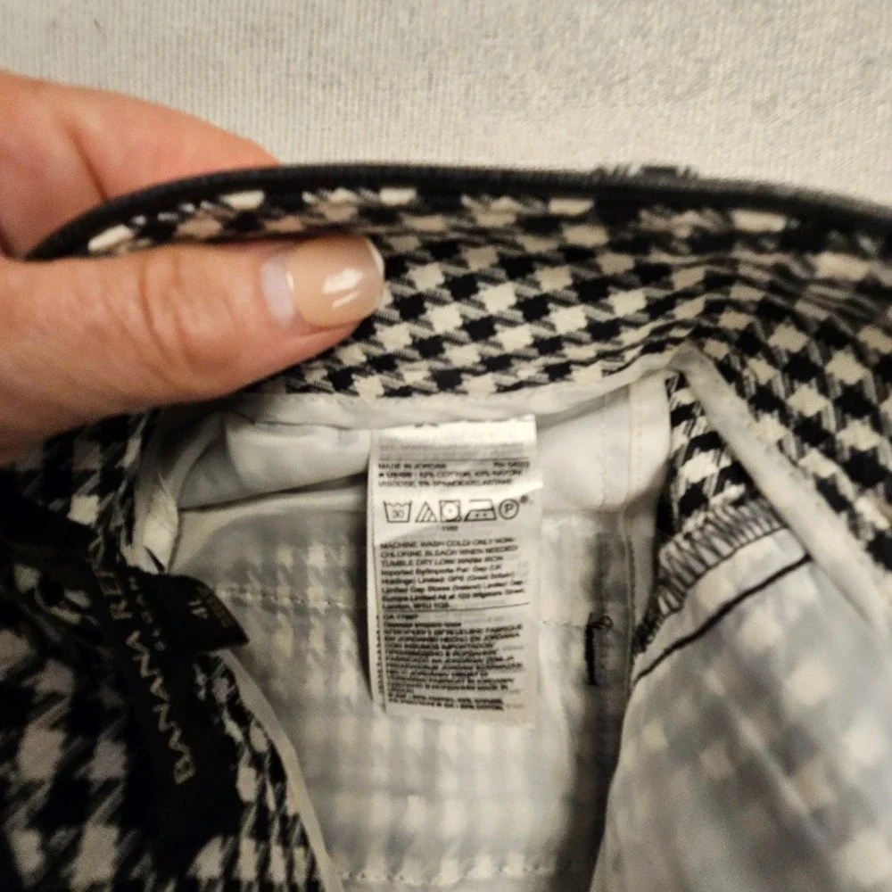 Banana Republic Sloan Houndstooth Slim Pants Black White 4L Long Tall Office